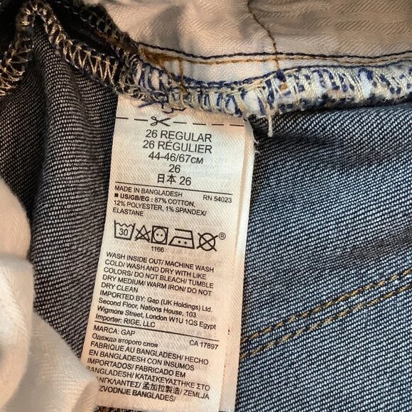 Gap Curvy True Skinny Stretch Mid Rise Blue Denim Jeans Women's Size 26R - Picture 8 of 11